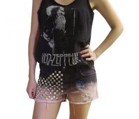 Serge And Destroy Low Rise Ombre Levi's Shorts Black Pink Studded 31W
