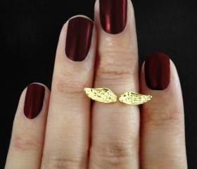 Angel Wing Above Knuckle Ring Gold or Silver Free Shipping