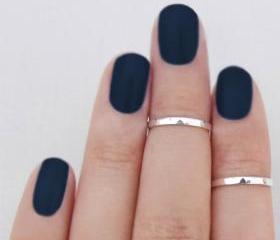 Knuckle Ring Above the Knuckle Band Mid First Knuckle Midi Sterling Silver Set of 2 Free Shipping