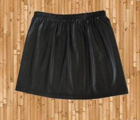 Faux Leather Pleather Mini Skirt Black 